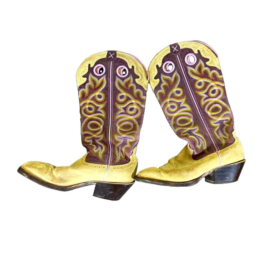 Twisted X Women’s Cowboy Boots 10 C Leather Purple Leather and Tan Suede